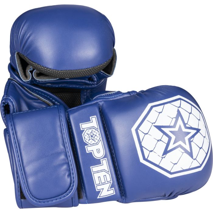 Stivali Da Sparring Top Ten In Vinyl Semi Contatto - Colore Blu, Pelle Syntec Alta Qualità